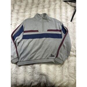 Pink Victorias Secret Sweatshirt Womens  Gray 1/4 Zip Cropped Pullover SIZE M